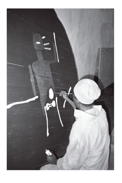 Jean-Michel Basquiatin maalaus "Record", Area, New York. tekijältä Ben Buchanan
