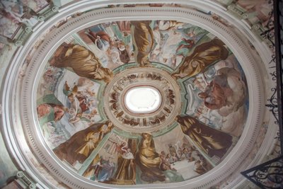 Holvi raamatullisilla kohtauksilla tekijältä Benedetto Crespi
