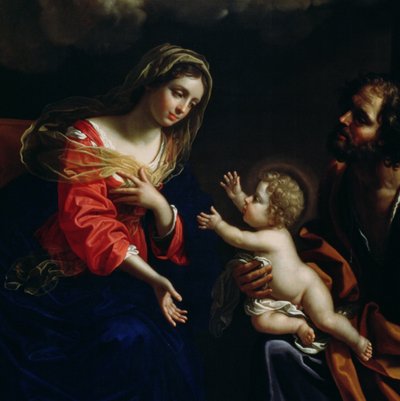 Pyhä perhe, yksityiskohta, 1682 tekijältä Benedetto the Younger Gennari
