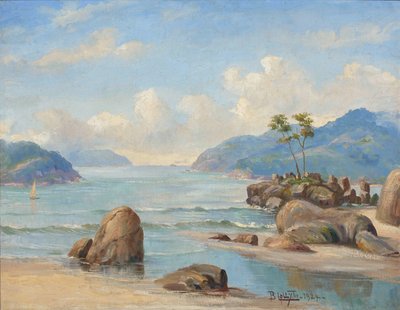 Benedito Calixto - Canto de praia (Baixada santista), SP, 1924. tekijältä Benedito Calixto