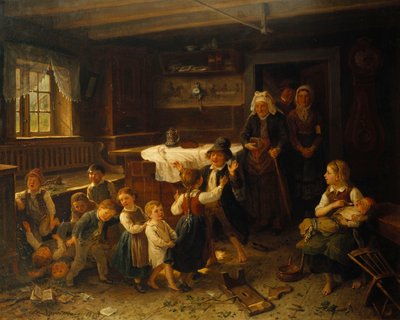 Lapset leikkivät sisätiloissa, 1873 tekijältä Bengt Nordenberg