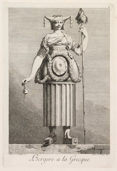 Masquerade à la Grecque: Shepherdess à la Grecque, levy 4, 1771. tekijältä Benigno Bossi