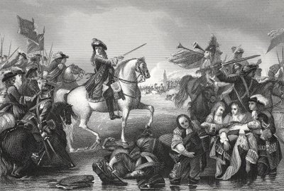 Battle of the Boyne, kaiverrus W. French (litho) tekijältä Benjamin (after) West