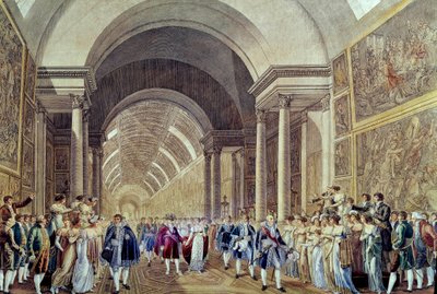 Napoleonin ja Marie Louisen kortege Grande Galerie du Louvren kautta, 2. huhtikuuta tekijältä Benjamin (after) Zix