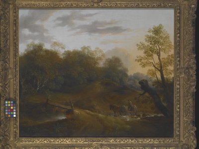 Pony Cart Crossing A Woodland Brook (öljy kankaalle) tekijältä Benjamin Barker