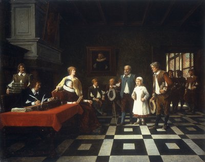 Verottajan luona, 1889 tekijältä Benjamin Eugene Fichel