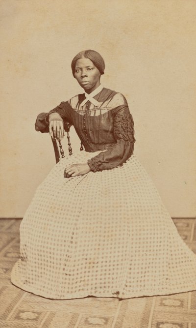 Carte-de-visit -muotokuva Harriet Tubmanista, 1868-1869. tekijältä Benjamin F. Powelson