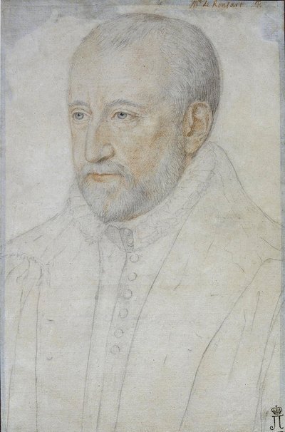 Pierre de Ronsardin (1524-1585) muotokuva Foulonista, Benjaminista (noin 1550-1612). Musta liitu ja sangviini paperille, koko: 33x23, 1500-luvun toinen puolisko, Valtion Eremitaaši, Pietari tekijältä Benjamin Foulon