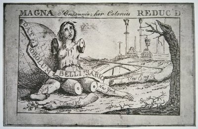 Iso-Britannia: sen siirtokuntia on vähennetty (litho) tekijältä Benjamin Franklin