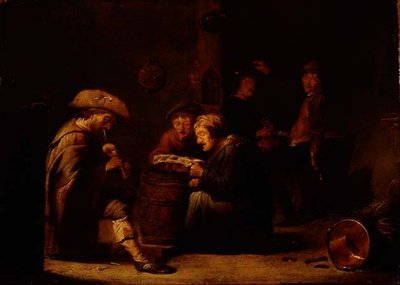 Tavernan sisätiloissa kaksi laulajaa ja säkkipilli (paneeli) tekijältä Benjamin Gerritsz. Cuyp