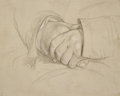 Clusped Hands, sanotaan olevan runoilija William Wordsworthin kädet tekijältä Benjamin Haydon