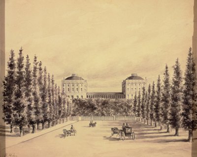 Yhdysvaltain Capitol Pennsylvania Avenuelta, n. 1814 tekijältä Benjamin Henry Latrobe