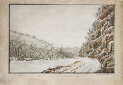Näkymä Uudelle Turnpike Roadille, Juniatan reunalle, kaukaiselle näkymälle..., 1820. tekijältä Benjamin Henry Latrobe