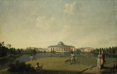 Näkymä Tauriden palatsille puutarhasta, ennen vuotta 1797 tekijältä Benjamin Paterssen