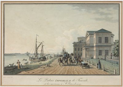 Näkymä Tauriden palatsille - Benjamin Paterssen (1748-1815). Etsaus, akvarelli, ennen 1806. Pietarin valtionhistoriallinen museo tekijältä Benjamin Patersson