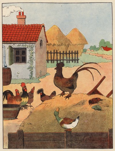 Kuvitus Chanteclerille, Benjamin Rabier (väri litho) tekijältä Benjamin Rabier