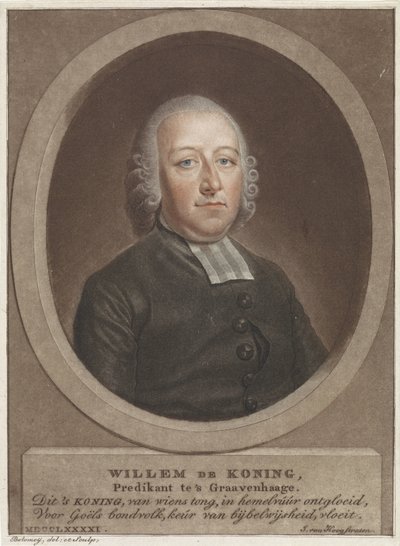Saarnaaja Willem de Koningin muotokuva tekijältä Benjamin Samuel Bolomey