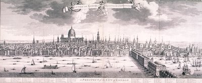 Panoraamanäkymä Lontooseen, 1710 tekijältä Benjamin Smith