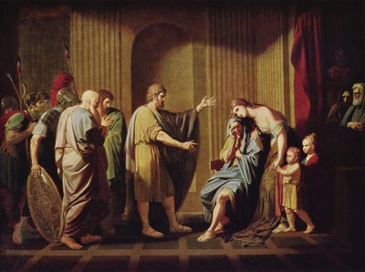 Spartan kuningas Leonidas II määräsi Kleombrotoksen karkotettavaksi. tekijältä Benjamin West