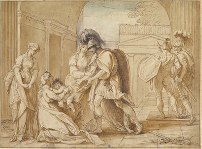 Hector jättää Andromachelle: Astyanaxin kauhu, 1766. tekijältä Benjamin West