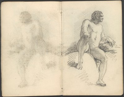 Figuuri- ja kompositiotutkimuksen luonnoskirja tekijältä Benjamin West