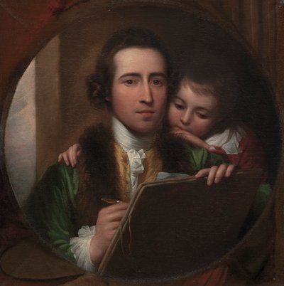 Taiteilija ja hänen poikansa Rafael tekijältä Benjamin West