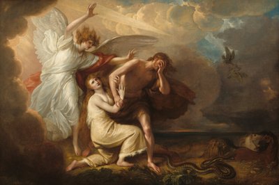 Aadamin ja Eevan karkottaminen paratiisista, 1791. tekijältä Benjamin West