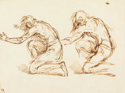 Kaksi polvistuvaa hahmoa tekijältä Benjamin West