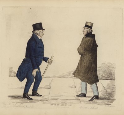 Eminents edinburgheses, també coneguts com atenencs moderns, tinent general George R Ainslie, Bindon Blood, Esq, de Cranacher (gravat en colors) finlandès tekijältä Benjamin William Crombie