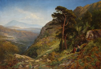 Betws-y-Coedin yläpuolella sijaitsevilla kukkuloilla, Walesissa tekijältä Benjamin Williams Leader