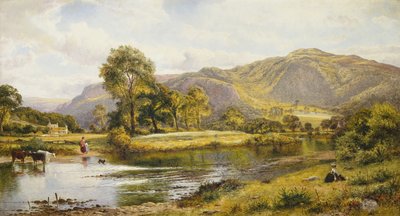 Conwy-joella, Pohjois-Walesissa (öljy kankaalle) tekijältä Benjamin Williams Leader