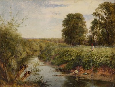 Teme-joella Worcesterissa, 1855 tekijältä Benjamin Williams Leader