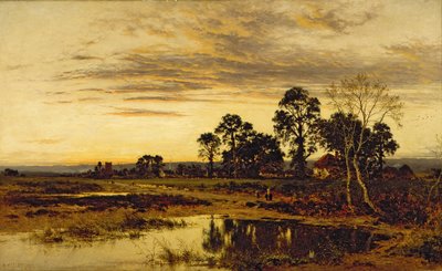 Kun aurinko laskee: Worcestershire Village tekijältä Benjamin Williams Leader