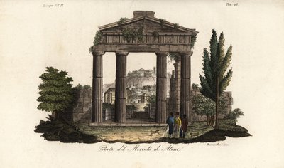 Athena Archegetisin portin rauniot, Rooman agoralla tai Forum Romanumilla, Ateena, Kreikka tekijältä Bennardoni Bennardoni