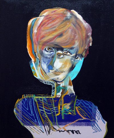 Historian 50 suurinta kirjailijaa : Françoise Sagan, 2015 (öljy ja akryyli kankaalle) tekijältä Benoit Erwann Boucherot