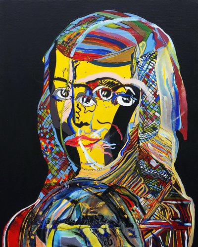 50 merkittävää kirjailijaa historiassa : Sor Juana Ines de la Cruz, 2015 (öljy ja akryyli kankaalle) tekijältä Benoit Erwann Boucherot