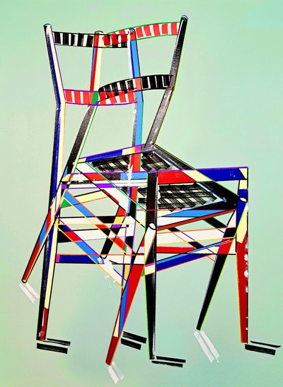 Chaise - superleggera, Gio Pontin mukaan, 2016 (öljy pellavakankaalle) tekijältä Benoit Erwann Boucherot