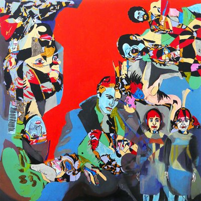 Marlon, Steve, Diane et les autres, 2017 (öljy ja akryyli kankaalle) tekijältä Benoit Erwann Boucherot
