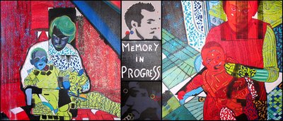 Memory in progress, 2001 (öljyä ja akryyliä 5 vierekkäiselle kankaalle). tekijältä Benoit Erwann Boucherot