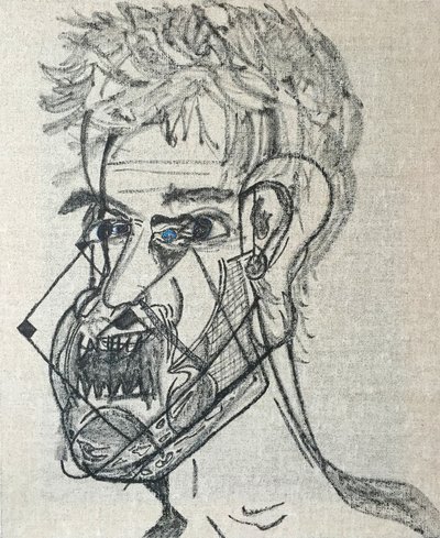 Surautoportrait main levée, 2017 (öljy kankaalle) tekijältä Benoit Erwann Boucherot