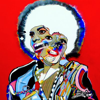 Surportrait : Angela Davis, 2021 (öljy kankaalle) tekijältä Benoit Erwann Boucherot