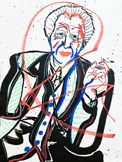 Surportrait : Frank Lloyd Wright, 2022 (akryyli paperille). tekijältä Benoit Erwann Boucherot