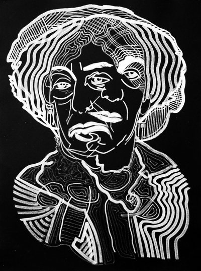 Surportrait : George Sand, 2019 (akryyli paperille) tekijältä Benoit Erwann Boucherot