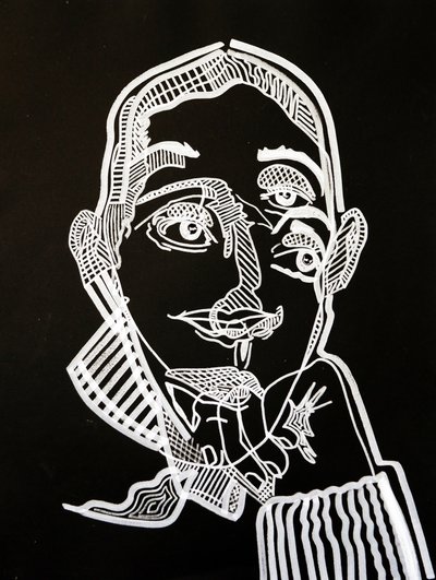 Surportrait : Joyce Carol Oates, 2021 (akryyli paperille). tekijältä Benoit Erwann Boucherot