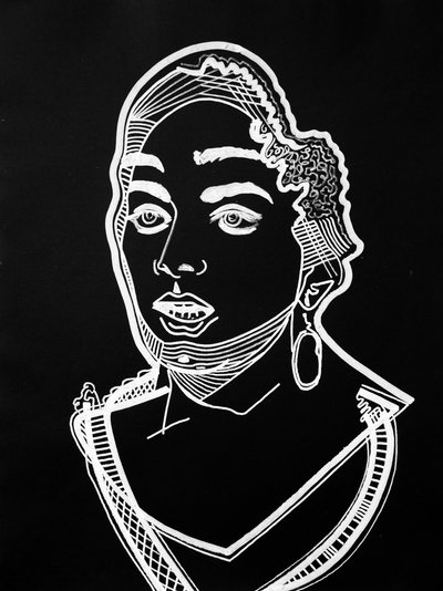 Surportrait : Leila Slimani, 2021 (akryyli paperille). tekijältä Benoit Erwann Boucherot