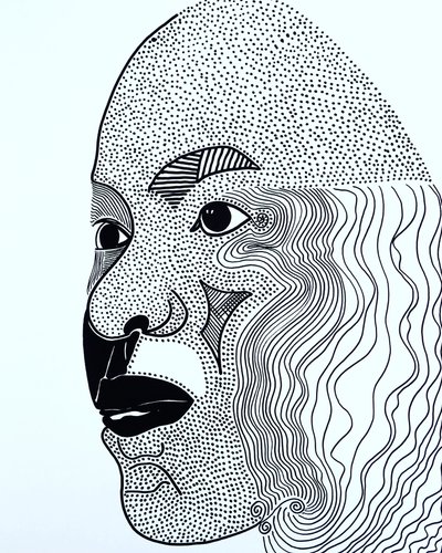 Surportrait: Lorrie Jean-Louis, 2021 (akryyli paperille) tekijältä Benoit Erwann Boucherot