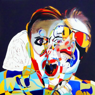 Surportrait: Olivier, Juan  moi, 2019 (öljy kankaalle) tekijältä Benoit Erwann Boucherot
