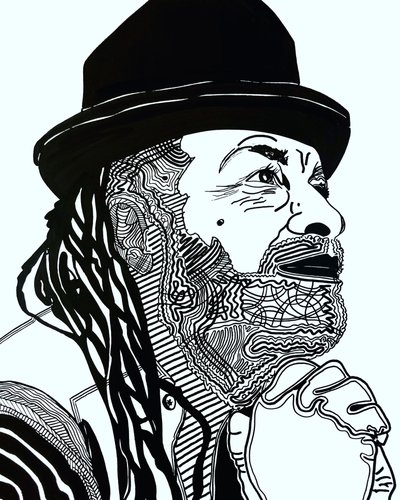 Surportrait: Rodney Saint-Éloi, 2021 (akryyli paperille) tekijältä Benoit Erwann Boucherot