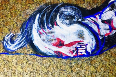 Surportrait japonais 2, 2020 (akryyli seulapainetulle japanilaiselle paperille) tekijältä Benoit Erwann Boucherot