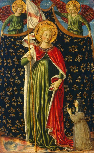 Pyhä Ursula kahden enkelin ja lahjoittajan kanssa, n. 14551460. tekijältä Benozzo Gozzoli